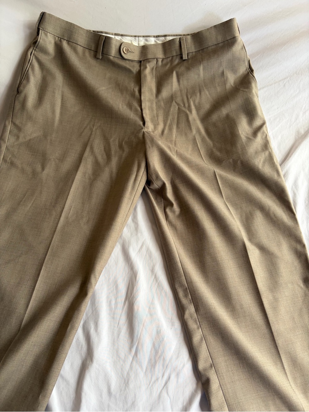 Giorgio DePaoli Men’s Khaki Dress Pants Size 38 Flat Front Cuffed Hem Slacks